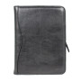 Чёрная кожаная папка Ashwood A4 ZIP BLK