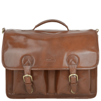 Мужской кожаный портфель английського производства Ashwood 8190 Cognac