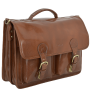 Мужской кожаный портфель английського производства Ashwood 8190 Cognac