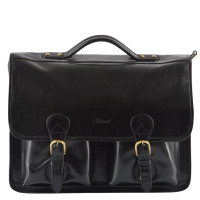 Великий шкіряний портфель Ashwood Leather 8190 Black