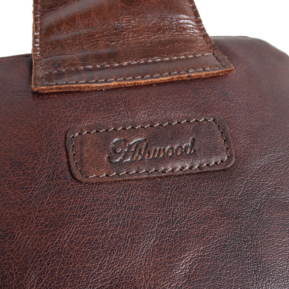 Мужская кожаная сумка-слинг Ashwood G39 BRANDY
