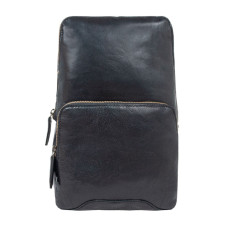 Ч'ёрная кожаная сумка-слинг Ashwood G39 Black