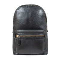 Чёрный мужской рюкзак из матовой кожи Aswood G38 BLACK