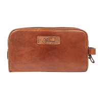 Рыжый кожаный несессер Ashwood G37 HONEY