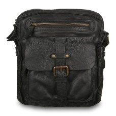 Шкіряна сумка через плече Ashwood Leather SERGIO BLK