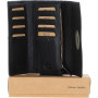 Женский кожаный кошелёк чёрного цвета Ashwood M05 BLACK