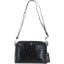 Женская кожаная сумка через плечо Ashwood 63787 BLACK/CROC