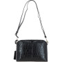 Женская кожаная сумка через плечо Ashwood 63787 BLACK/CROC