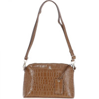 Женская кожаная сумка через плечо рыжего цвета Ashwood 63787 TAN/CROC
