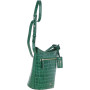 Зелёная кожаная сумочка Ashwood 63790 GREEN/CROC