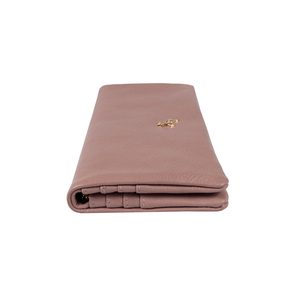 Пудровый женский кошелёк из фактуной кожи Ashwood J56 WOOD ROSE