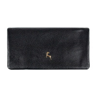 Чёрный женский кошелёк из фактуной кожи Ashwood J56 BLACK