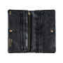 Чёрный женский кошелёк из фактуной кожи Ashwood J56 BLACK
