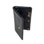 Чёрный женский кошелёк из фактуной кожи Ashwood J56 BLACK