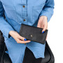 Чёрный женский кошелёк из фактуной кожи Ashwood J56 BLACK