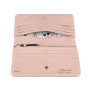Персиковый женский кошелёк из фактуной кожи Ashwood J56 PEACH WHIP