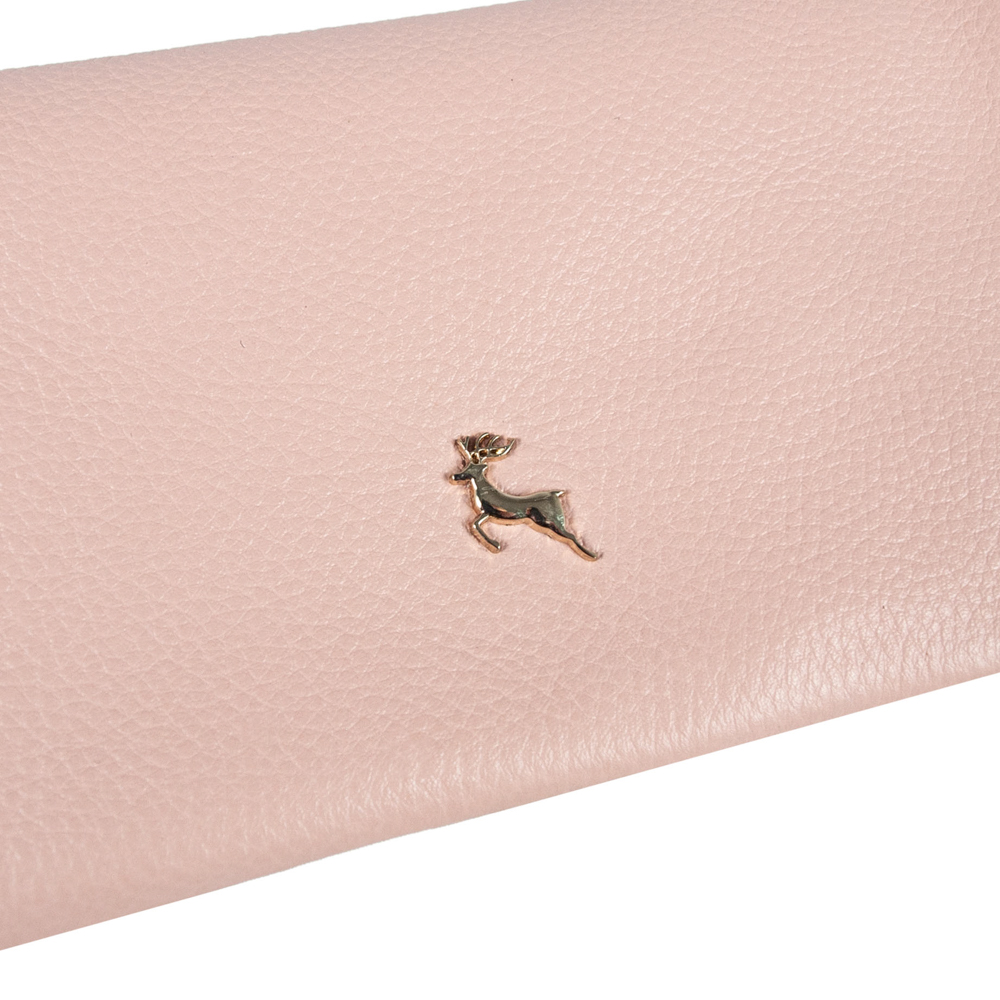 Персиковый женский кошелёк из фактуной кожи Ashwood J56 PEACH WHIP