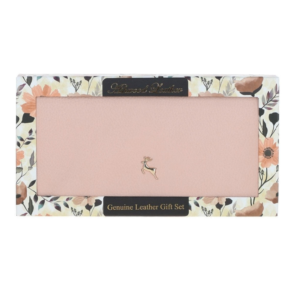 Персиковый женский кошелёк из фактуной кожи Ashwood J56 PEACH WHIP