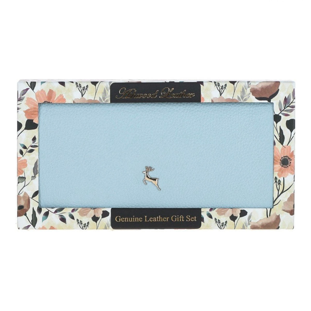 Блакитний жіночий гаманець із фактурної шкіри Ashwood J56 WINTER SKY