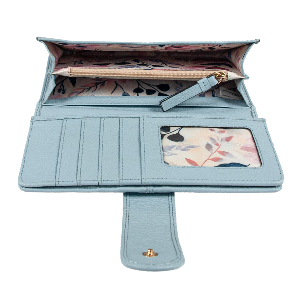 Блакитний жіночий шкіряний гаманець Ashwood Ashwood J53 WINTER SKY