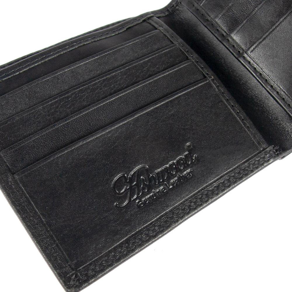 Мужской кожаный портмоне Ashwood 1211 VT Black