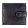 Мужской кожаный кошелёк чёрного цвета Ashwood 1258 VT Black