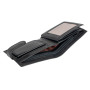Мужской кожаный кошелёк чёрного цвета Ashwood 1258 VT Black