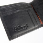 Мужской кожаный кошелёк чёрного цвета Ashwood 1258 VT Black
