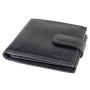 Мужской кожаный кошелёк чёрного цвета Ashwood 1258 VT Black