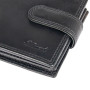 Мужской кожаный кошелёк чёрного цвета Ashwood 1258 VT Black
