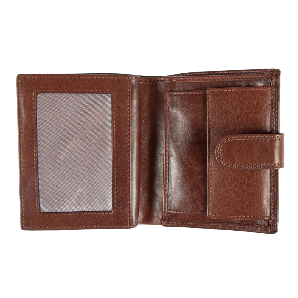 Кожаный мужской кошелёк коньячного цвета Ashwood 1246 VT Tan