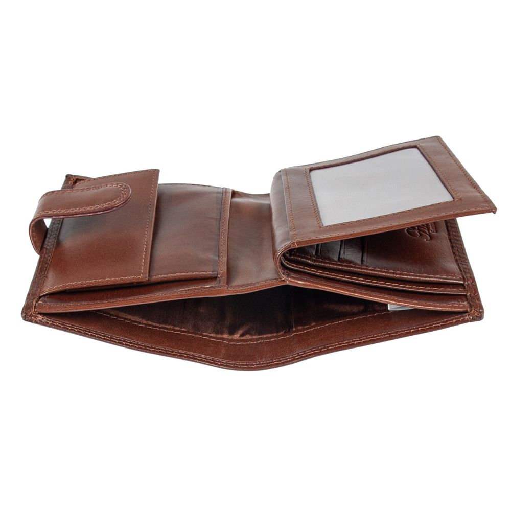 Кожаный мужской кошелёк коньячного цвета Ashwood 1246 VT Tan
