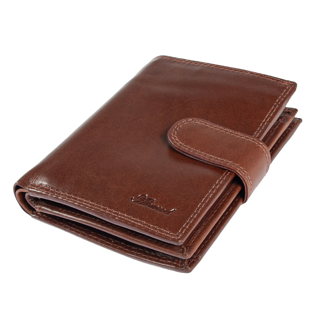 Кожаный мужской кошелёк коньячного цвета Ashwood 1246 VT Tan