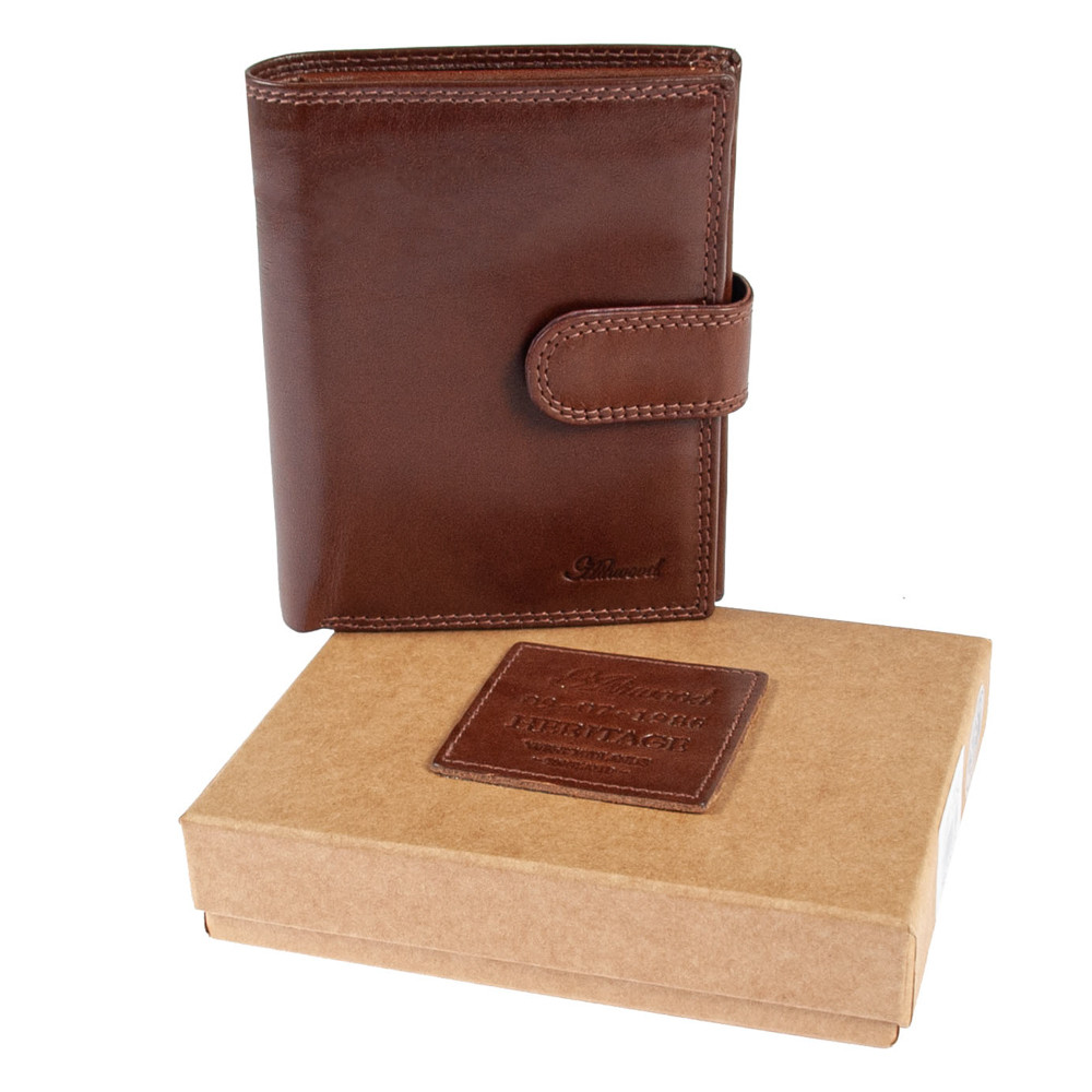 Кожаный мужской кошелёк коньячного цвета Ashwood 1246 VT Tan