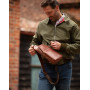 Нагрудная кожаная сумка-слинг Ashwood K43 Chestnut
