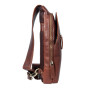 Нагрудная кожаная сумка-слинг Ashwood K43 Chestnut