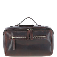 Коричневый кожаный несессер Ashwood K49 Brn