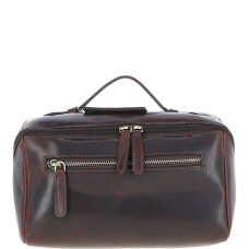 Коричневый кожаный несессер Ashwood K49 Brn