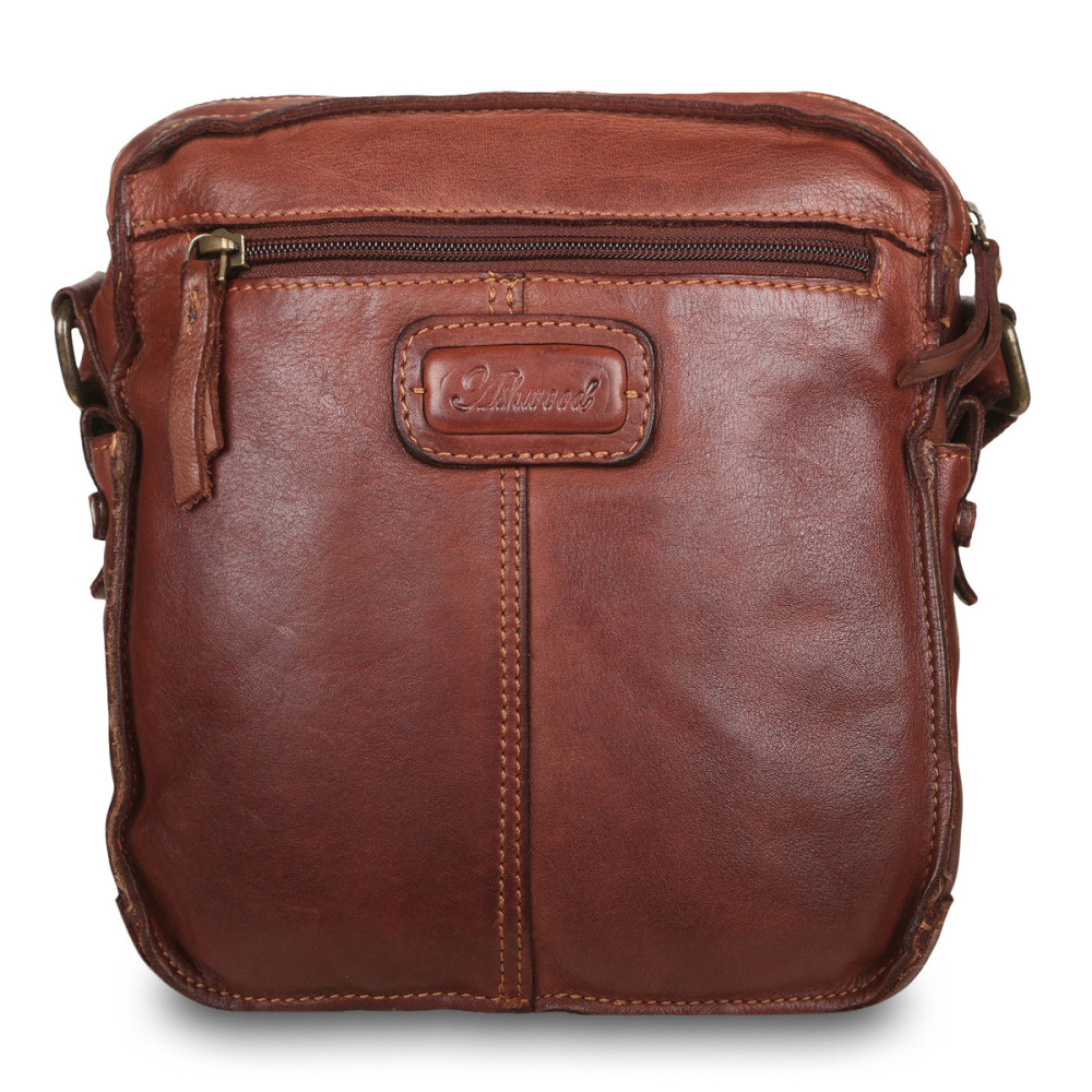 Кожаная сумка через плечо Ashwood Leather SERGIO BRANDY