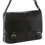 Чёрная мужская сумка через плечо из кожи Ashwood 8343 BLK
