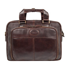 Кожаная сумка для документов коричневого цвета Ashwood 8143 Brown