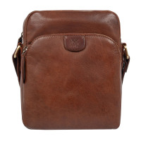 Коричневая кожаная сумка через плечо Ashwood T79 Chestnut