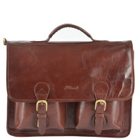 Большой кожаный портфель классика Ashwood 8190 VT COGNAC