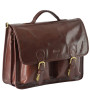 Большой кожаный портфель классика Ashwood 8190 VT COGNAC