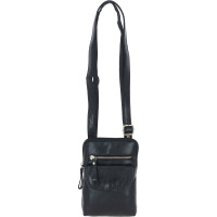 Маленькая кожаная сумка кросс-боди для телефона Ashwood G11 Black