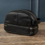 Мужской кожаный несессер с подвальной молнией Ashwood PL41 Black