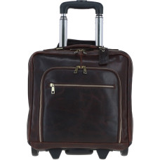 Кожаная дорожная сумка на колёсах Ashwood PL-51 Brown