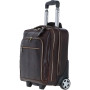 Кожаная дорожная сумка на колёсах Ashwood PL-51 Brown