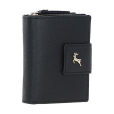 Чёрный женский кошелёк на кнопке Ashwood X30 (Black)