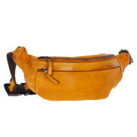 Жёлтая кожаная сумка-бананка Ashwood D102 (Yellow)